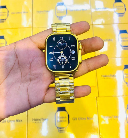 G9 Ultra Pro Series 8 Smart Watch Fendior American Gold Edition With 3 Extra Strap | Always On Display