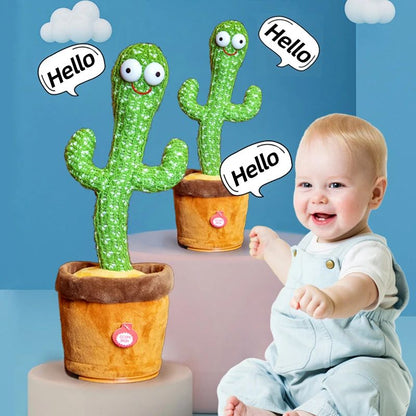 Dancing Cactus Toy Repeat Talking USB Charging Can Sing Record Cactus Bailarín Dansant Kids Education Toys Birthday Present