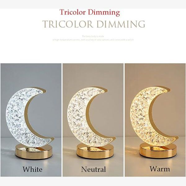 Moon Table Lamp Touch Nightstand Lamp 3 Color Mode